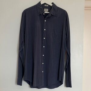J Crew Men's Navy Button-Up Shirt